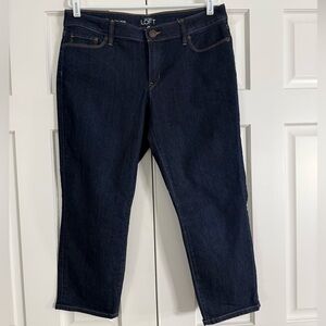 LOFT Dark Denim Curvy Crop Jeans Size 31/12